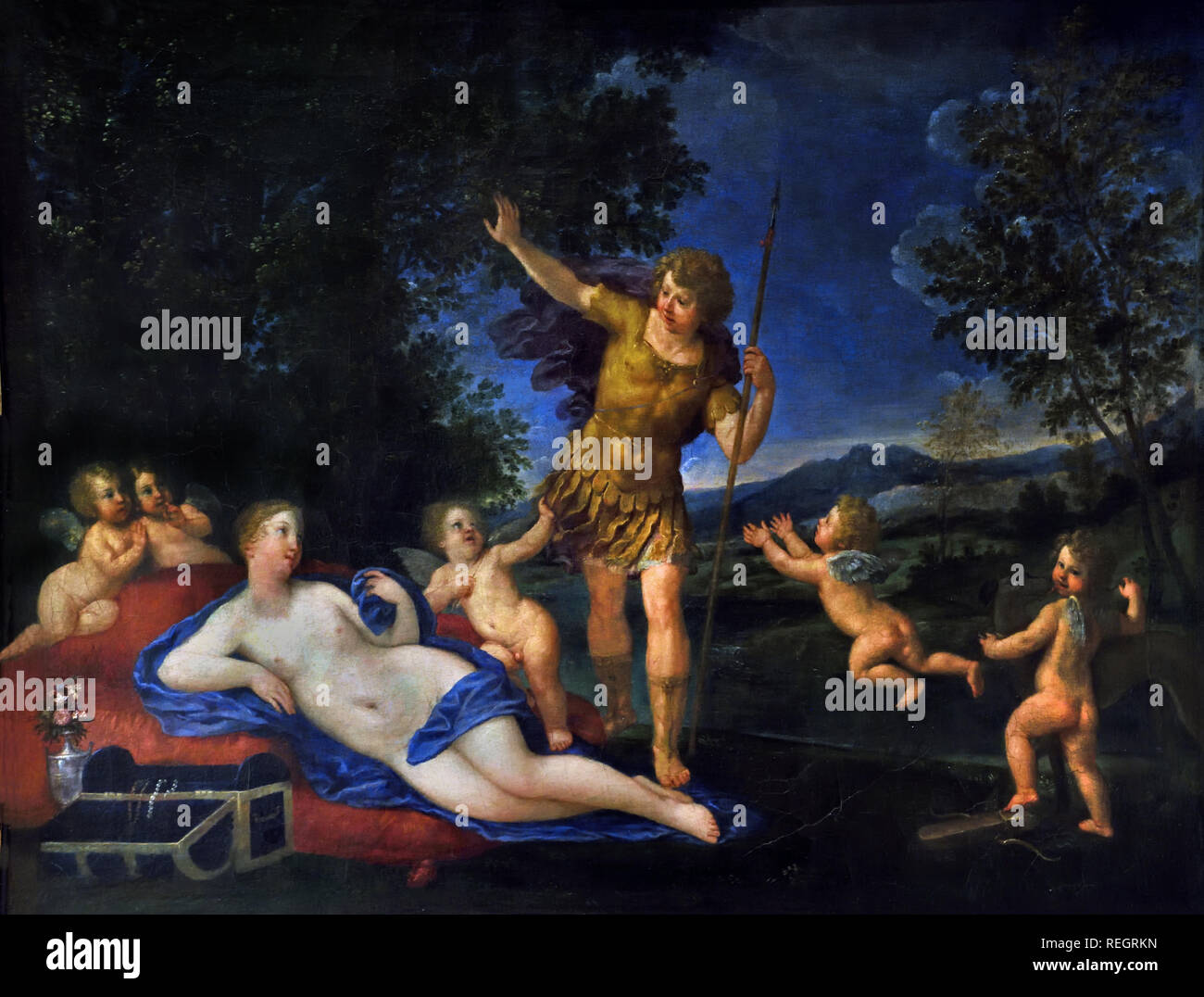 Venus and Adonis 1630 Francesco Albani (L`Albane) 1578-1660 Italy, Italian, Stock Photo